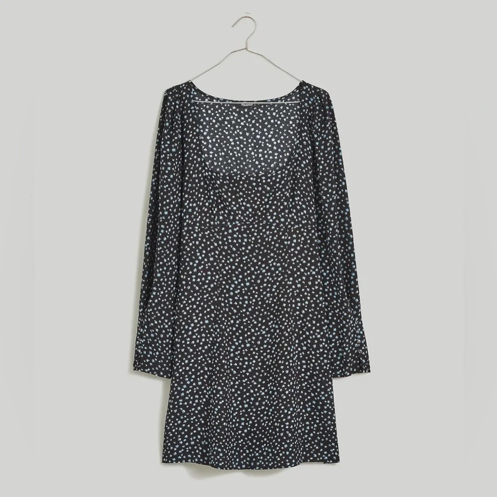 NWT Madewell Seamed Long-Sleeve Mini Dress in Ditsy Floral!!! - Picture 3 of 12